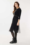 DRY-A312019 BLACK&BEIGE DRESS