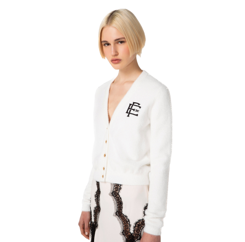 ELS-MK32M37E2 CREAM&BLACK LOGO CARDI