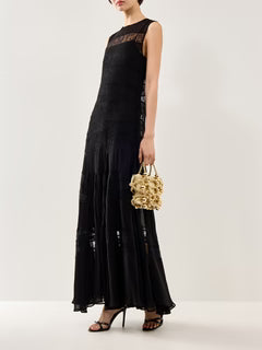 MRL-252322012 GESSY BLACK LACE SLEEVELESS DRESS