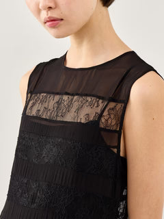 MRL-252322012 GESSY BLACK LACE SLEEVELESS DRESS