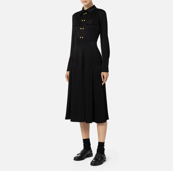 ELISABETTA FRANCHI AB68846 black button dress