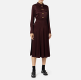 ELS-AB68846 BURGUNDY BUTTON DRESS