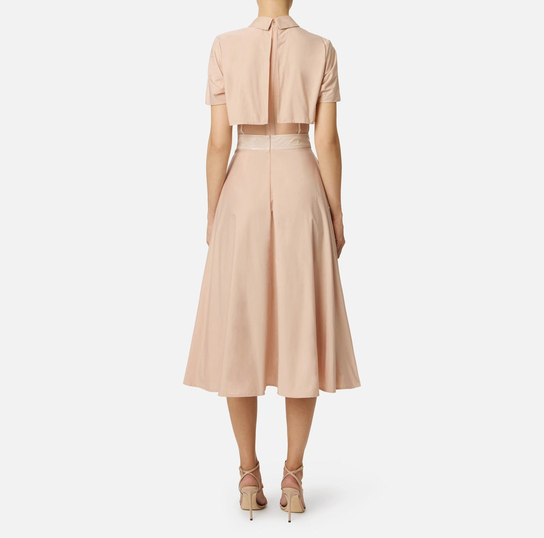ELS-AB82957 PLUM TULLE SHIRT DRESS