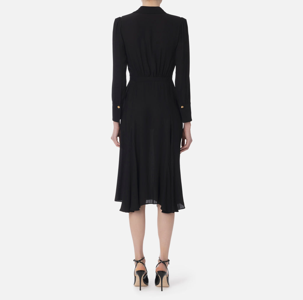 ELS-AB86352 BLACK WRAP DRESS