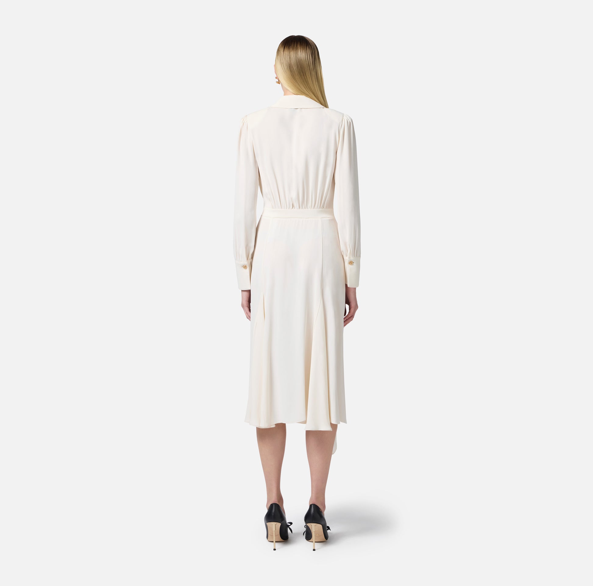 ELS-AB86352 BEIGE WRAP DRESS