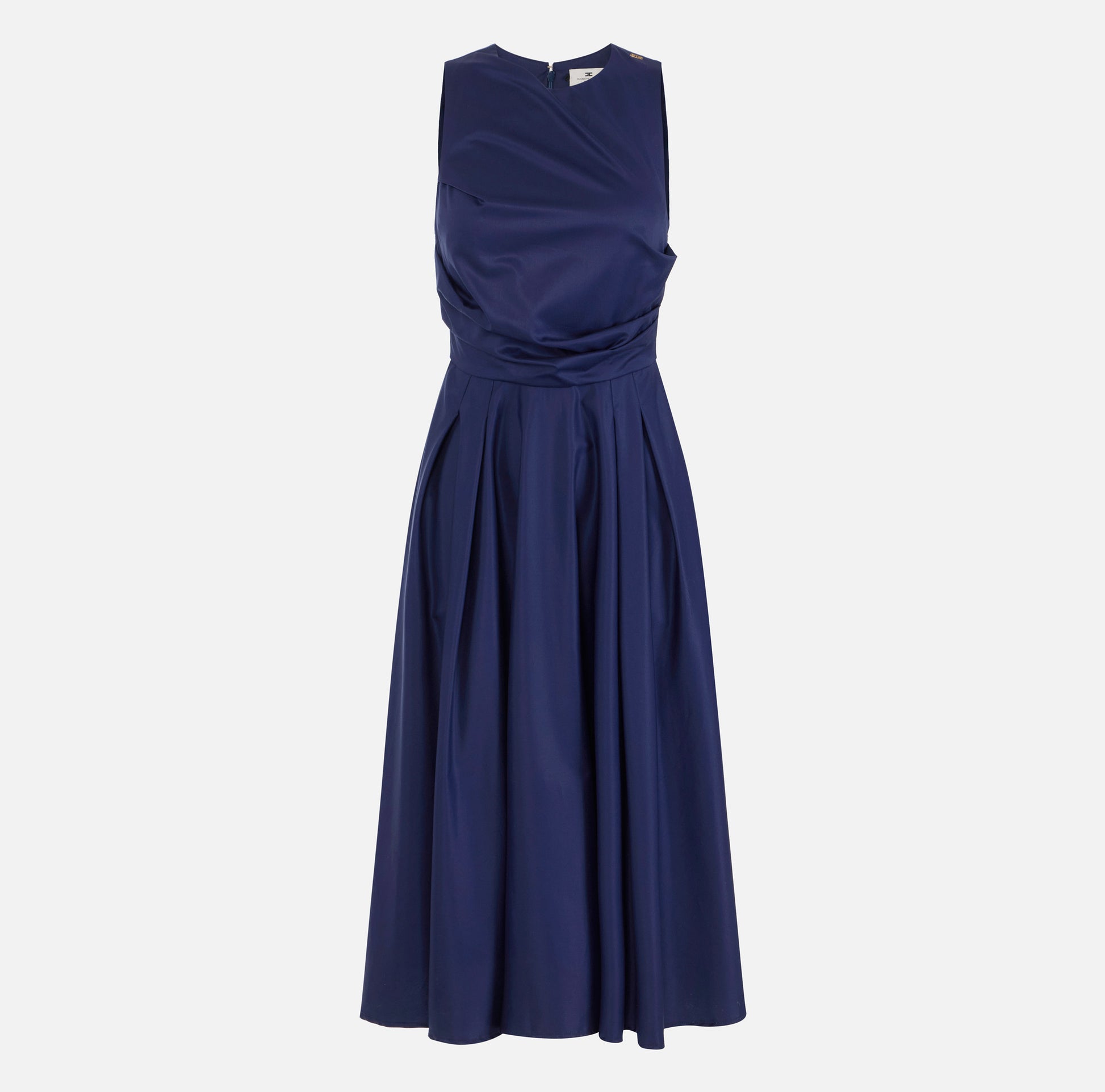 ELS-ABT5252 BLACK WRAP POPLIN DRESS