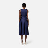 ELS-ABT5252 BLACK WRAP POPLIN DRESS