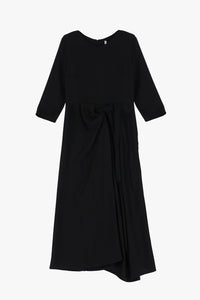 IMP-ADMMHEL BLACK GATHERED DRESS