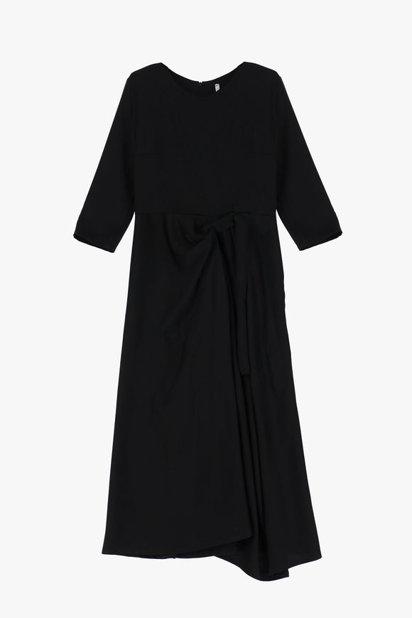 IMP-ADMMHEL BLACK GATHERED DRESS