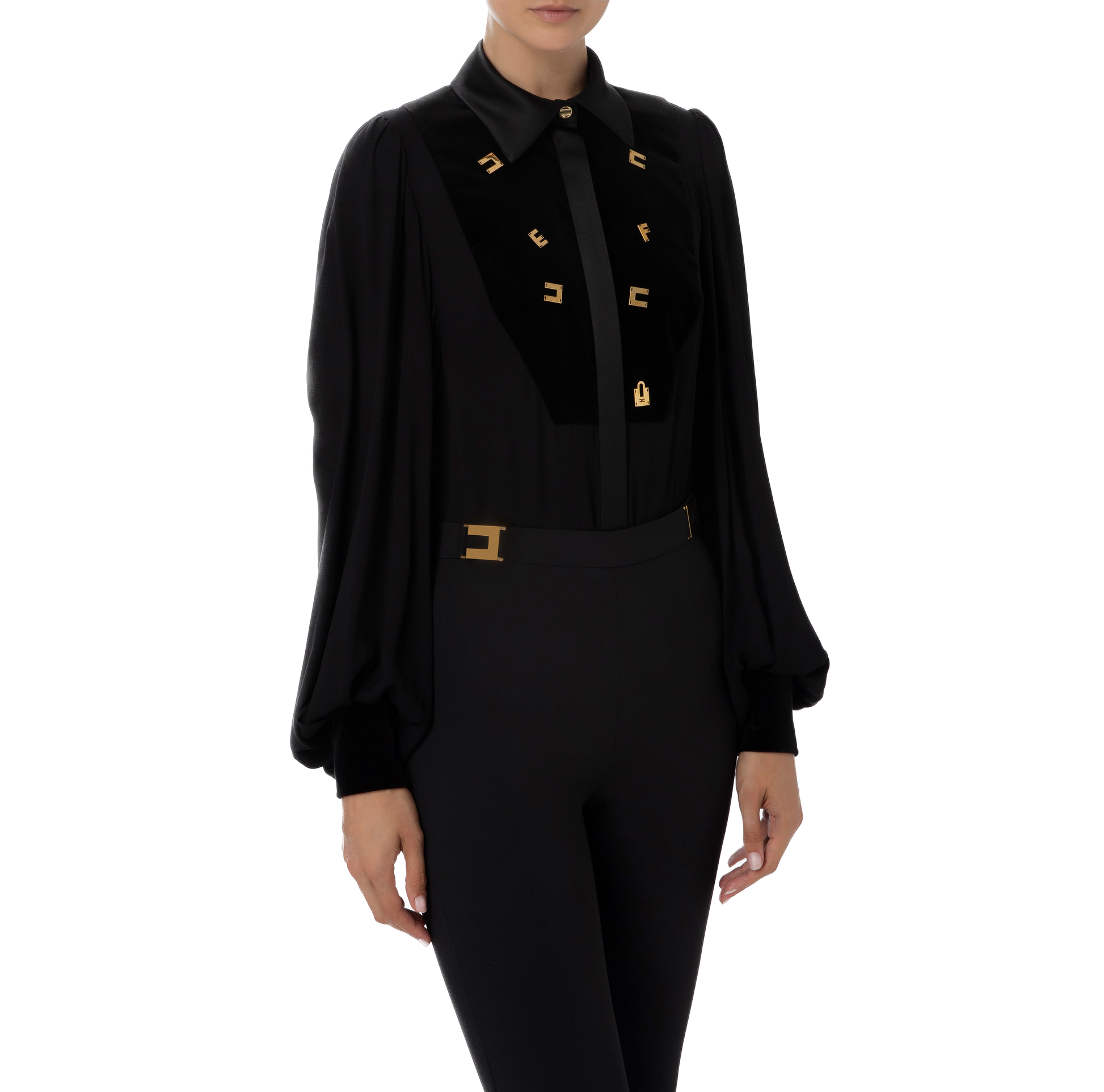 ELS-CB00436E2 BLACK BLOUSE
