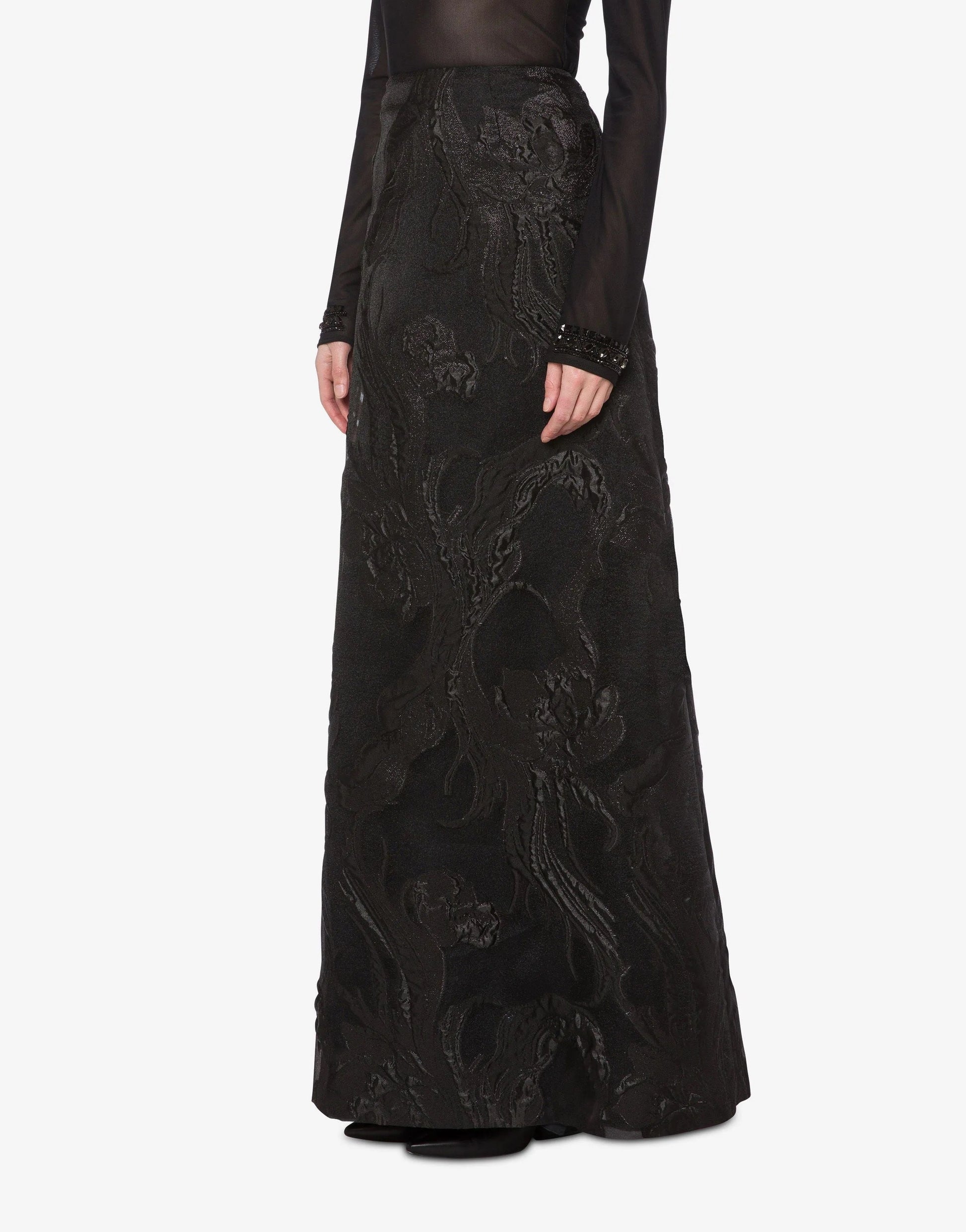 ABF-0125 BLACK FANTASY PRINT SKIRT