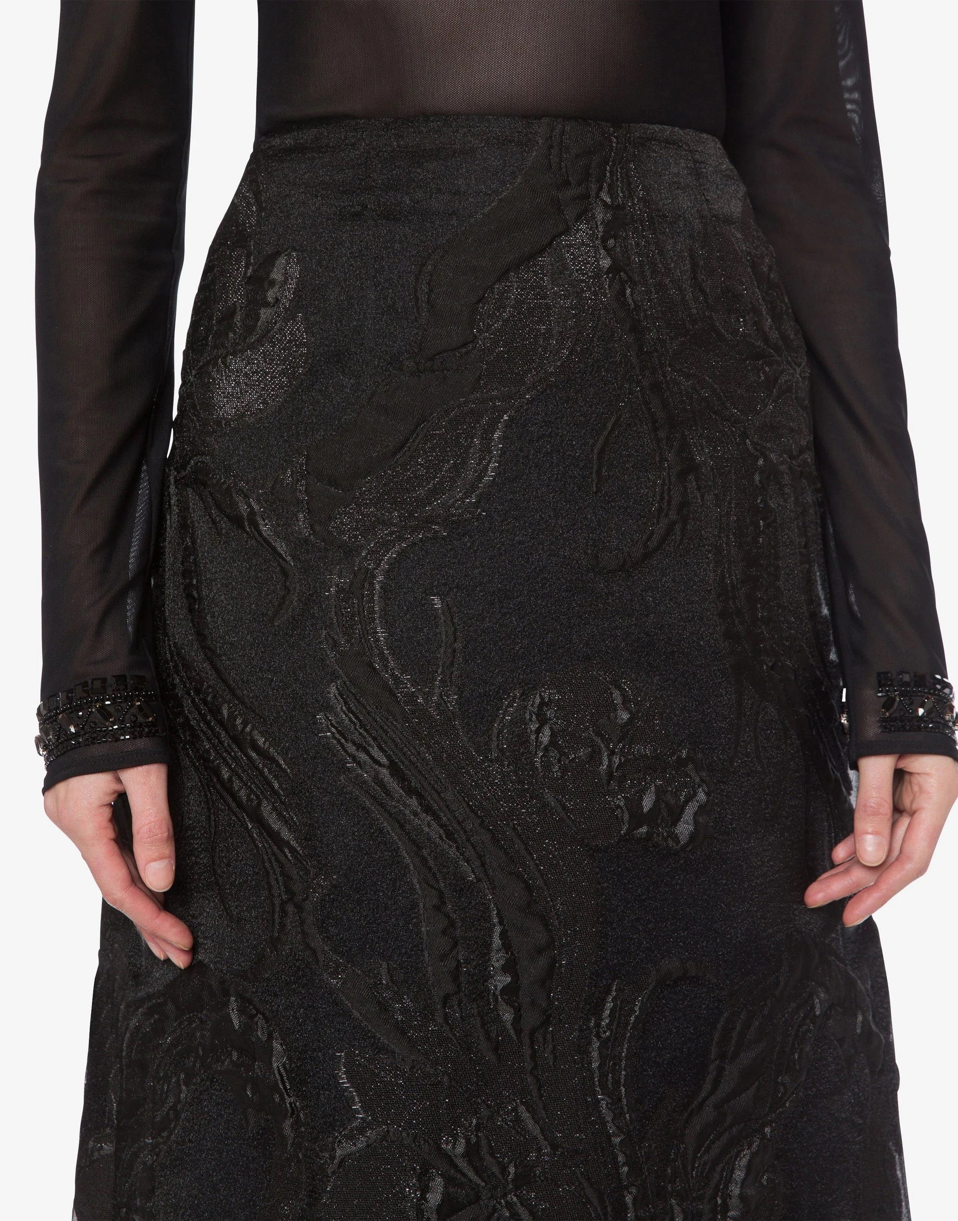 ABF-0125 BLACK FANTASY PRINT SKIRT