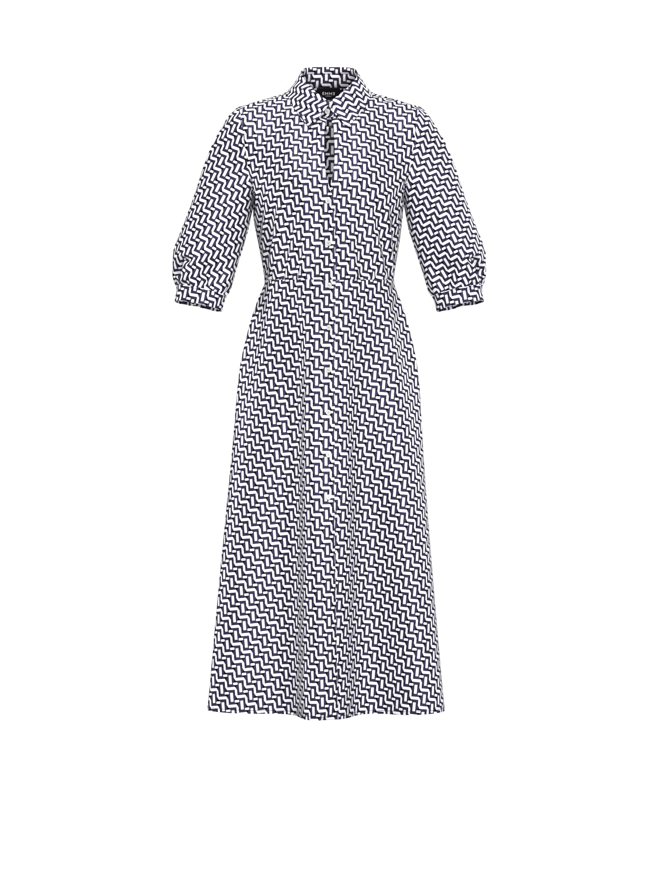 EBM-1141 AEREO BLUE ZIGZAG DRESS