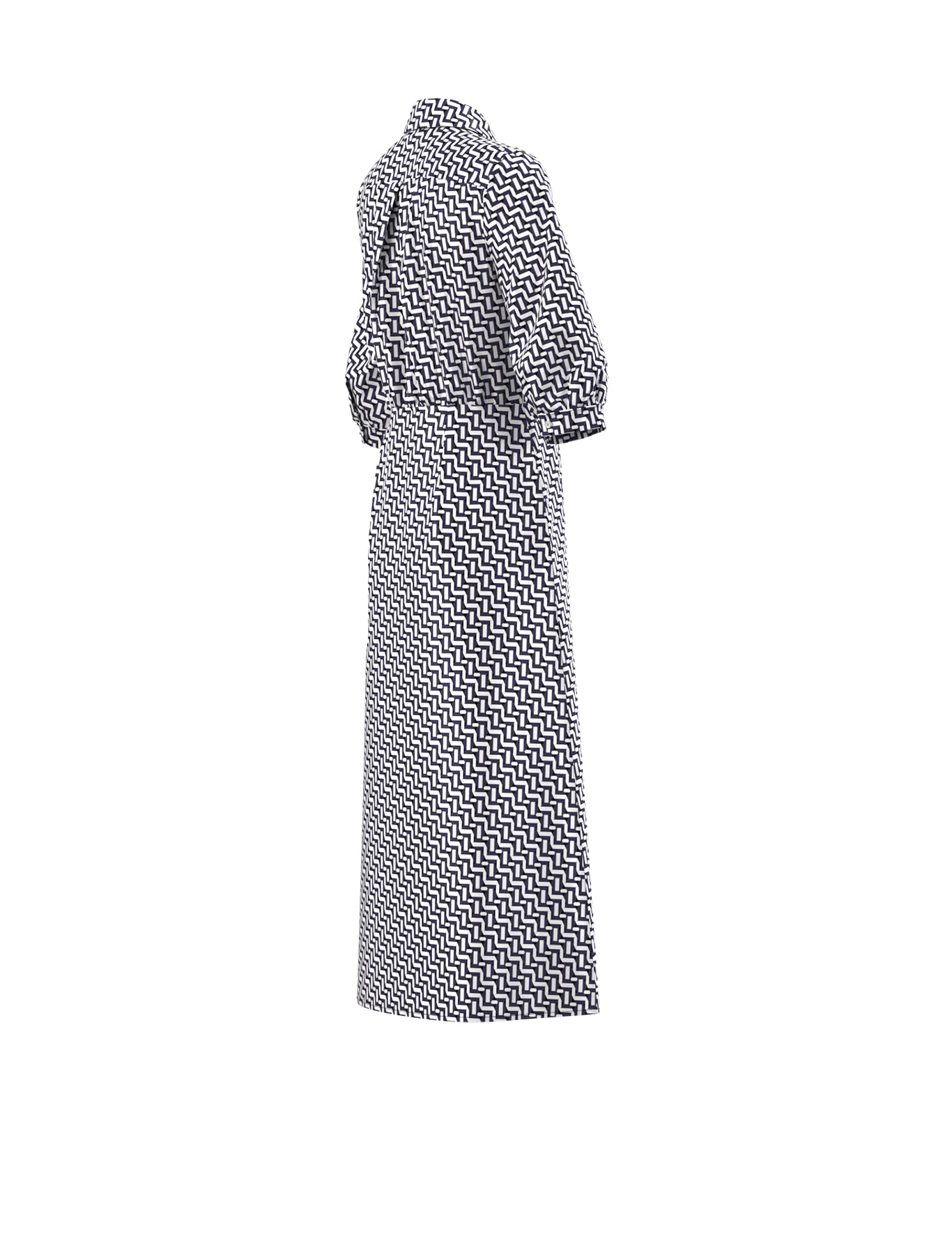 EBM-1141 AEREO BLUE ZIGZAG DRESS