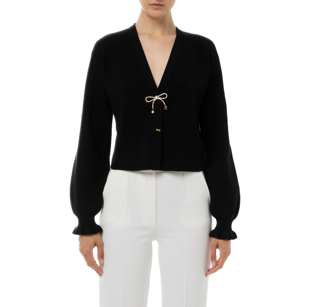 ELS-MK26S37E2 BLACK BOWS CARDIGAN
