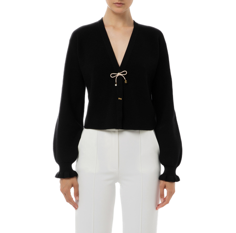 ELS-MK26S37E2 BLACK BOWS CARDIGAN