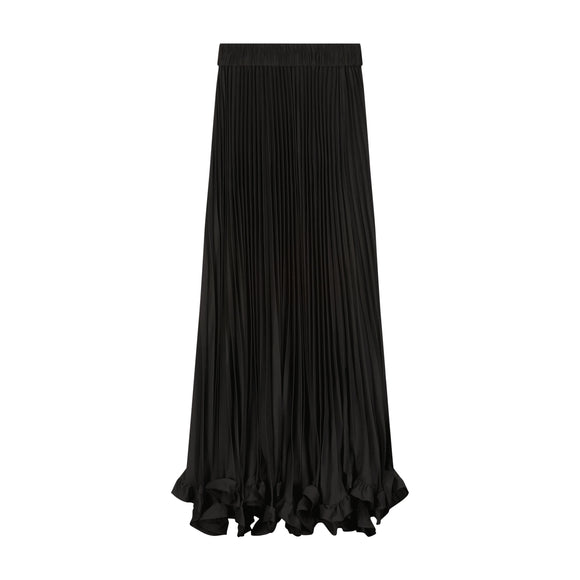 AVG-AL112 BLACK ACCORDION PLEAT SKIRT