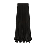 AVG-AL112 BLACK ACCORDION PLEAT SKIRT