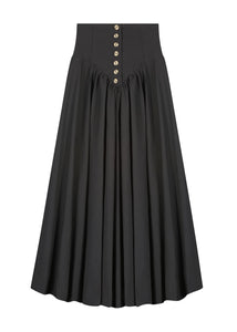AVG-AL119 BLACK V-YOLK BUTTON SKIRT