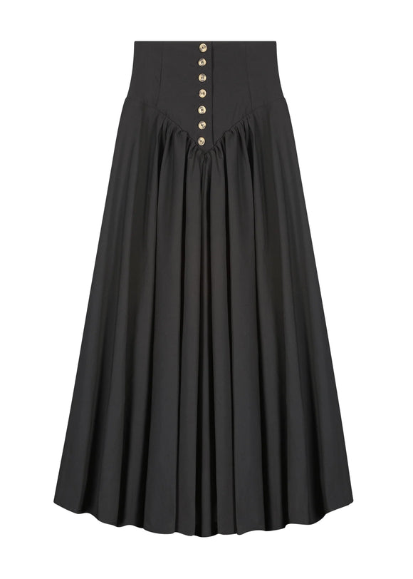 AVG-AL119 BLACK V-YOLK BUTTON SKIRT