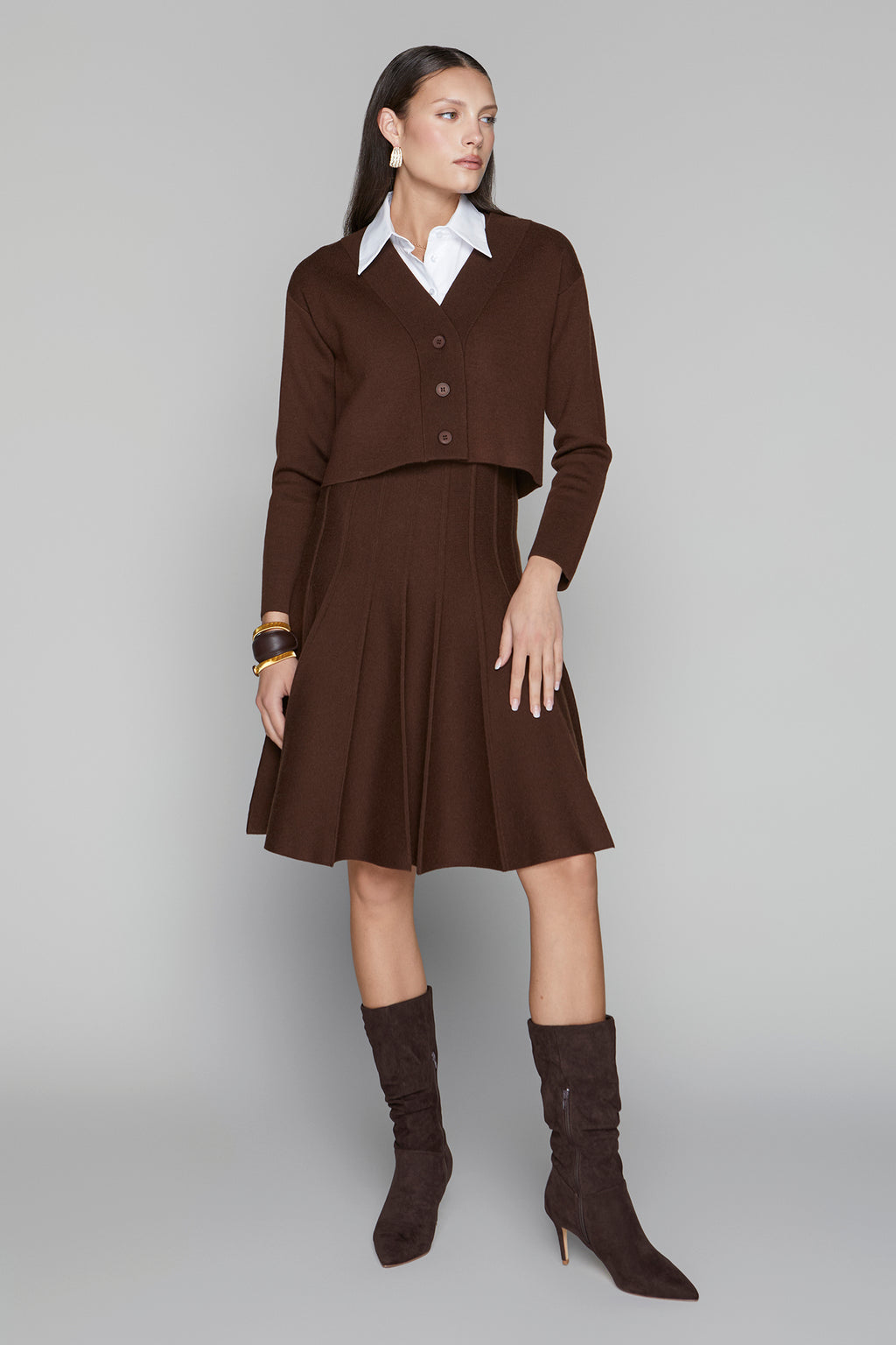 APP-F25-962 BROWN CROPPED CARDIGAN