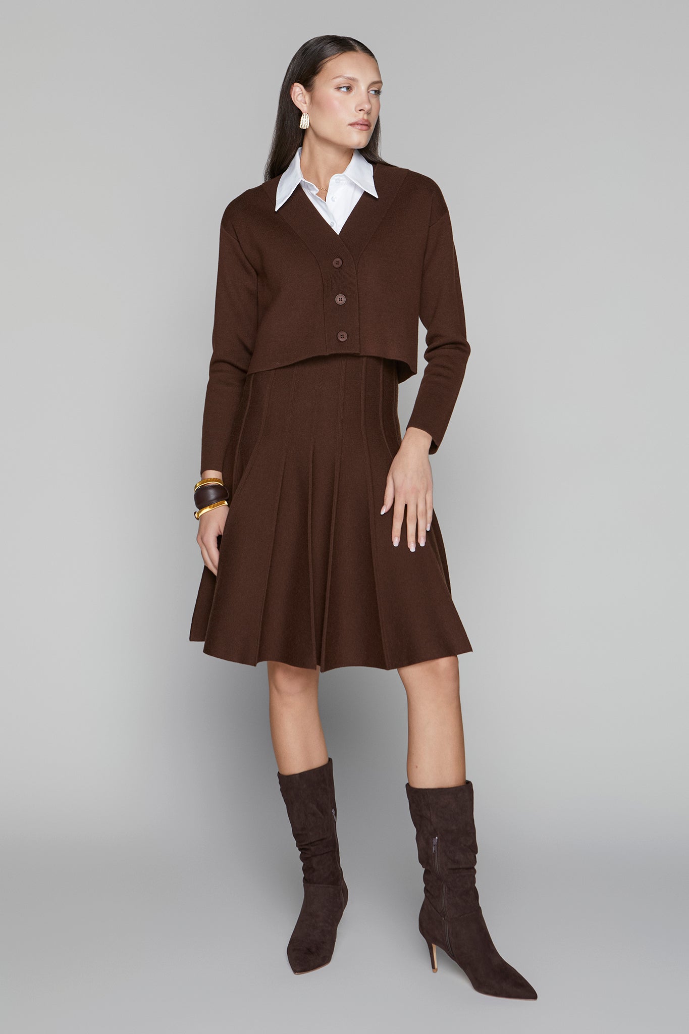 APP-F25-962 BROWN CROPPED CARDIGAN