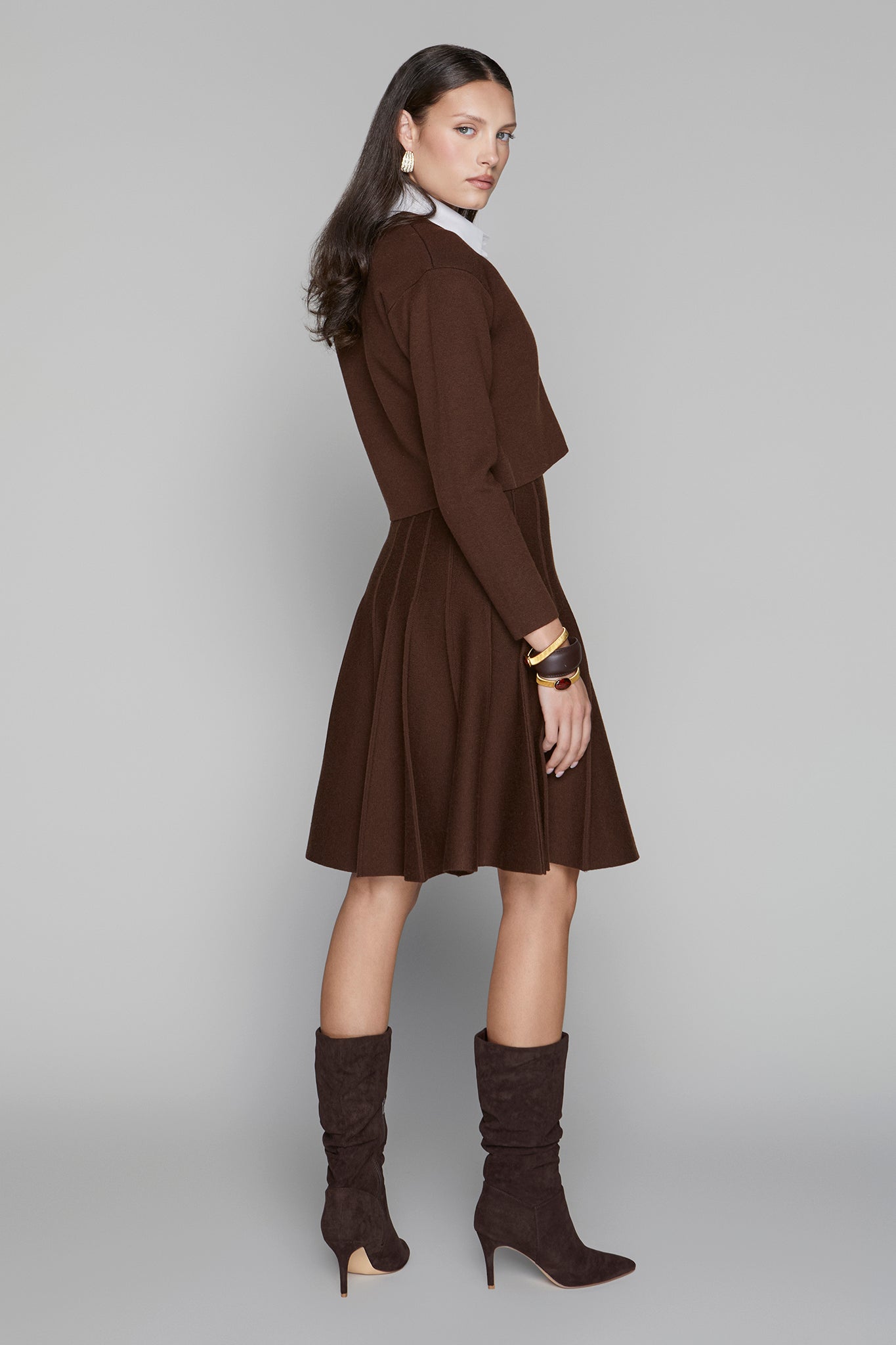 APP-F25-962 BROWN CROPPED CARDIGAN