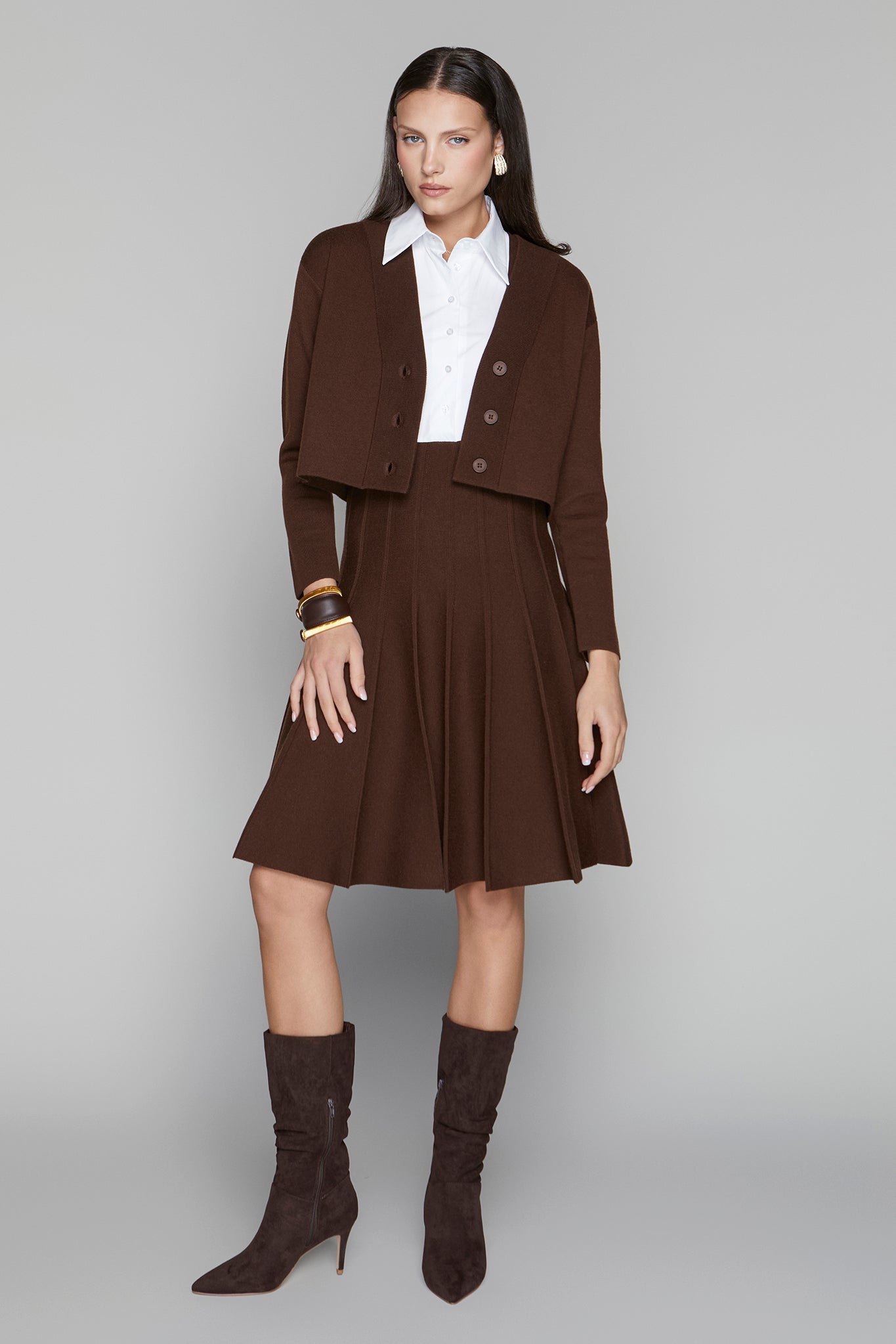 APP-F25-962 BROWN CROPPED CARDIGAN