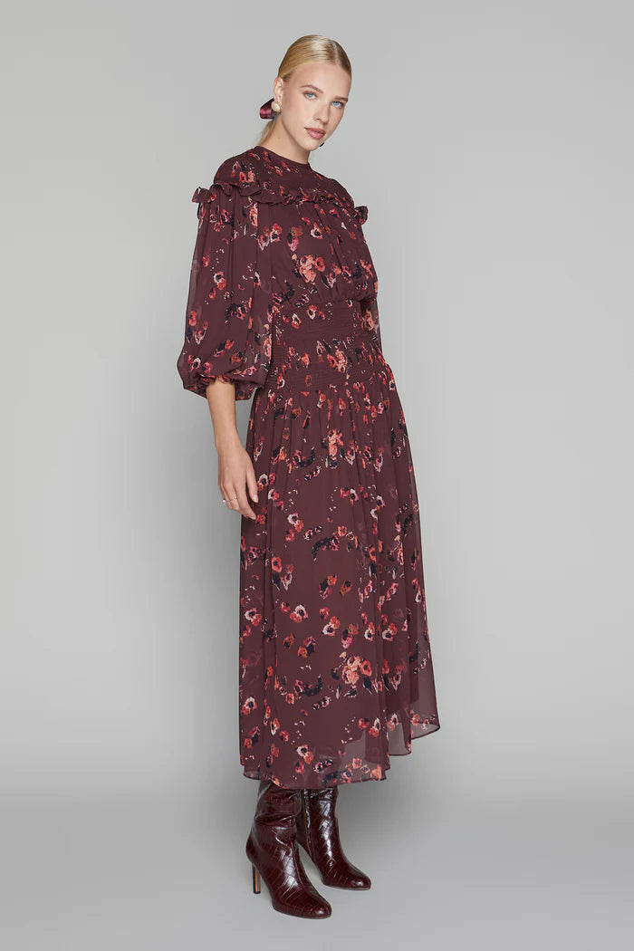 APP-F25-952 SANGRIA PETAL TILDEN DRESS
