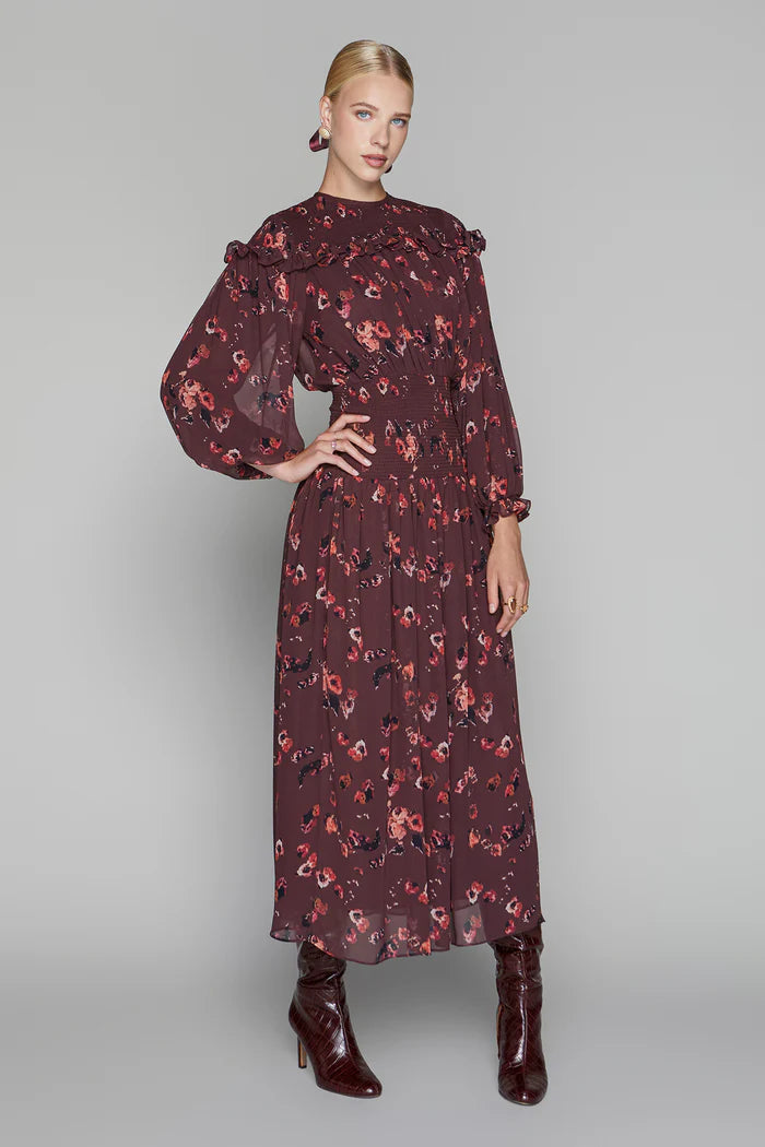 APP-F25-952 SANGRIA PETAL TILDEN DRESS
