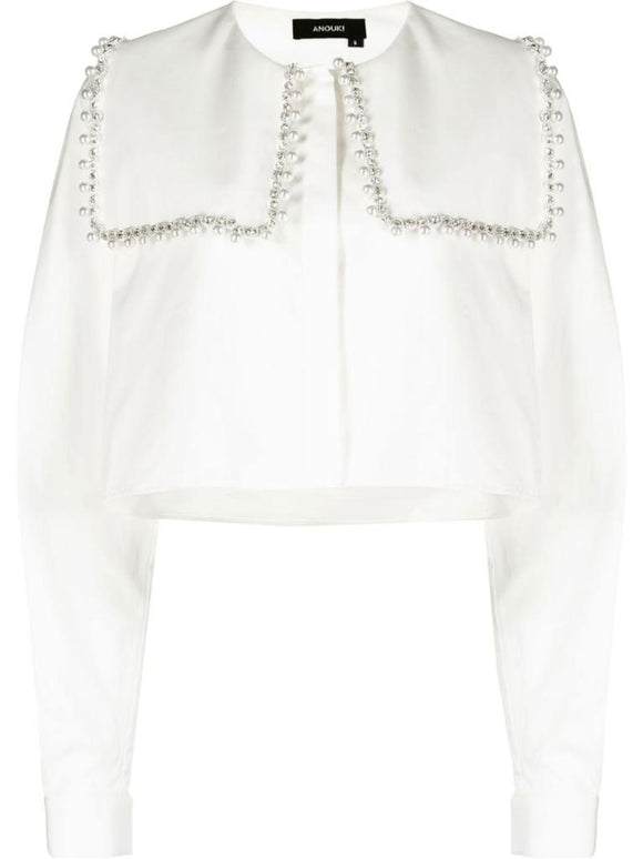 ANK-I14-SR-WT WHITE COLLAR BLOUSE