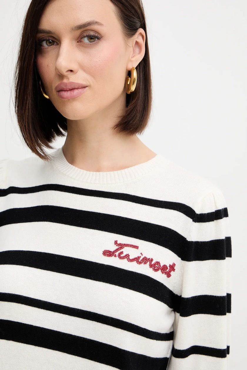 TWS-252TP3090 BLACK&WHITE STRIPED TOP
