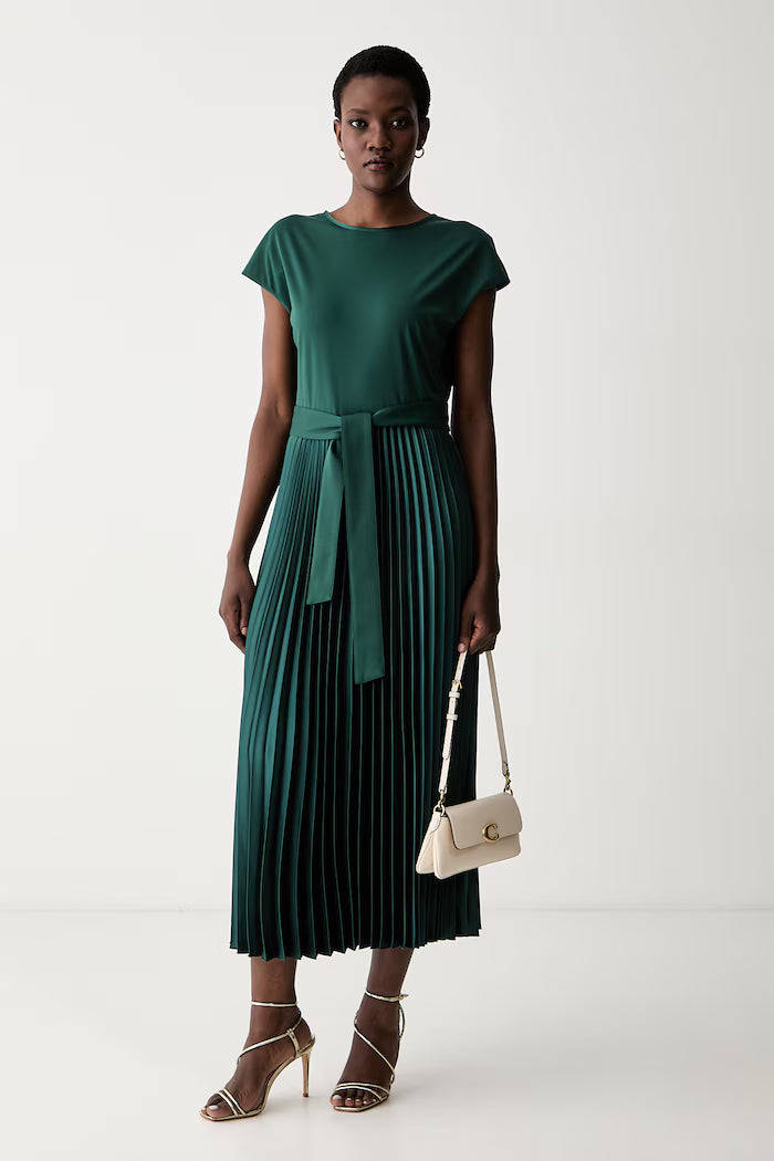 WKD-262562602 WKDGELA GREEN PLEATED DRE