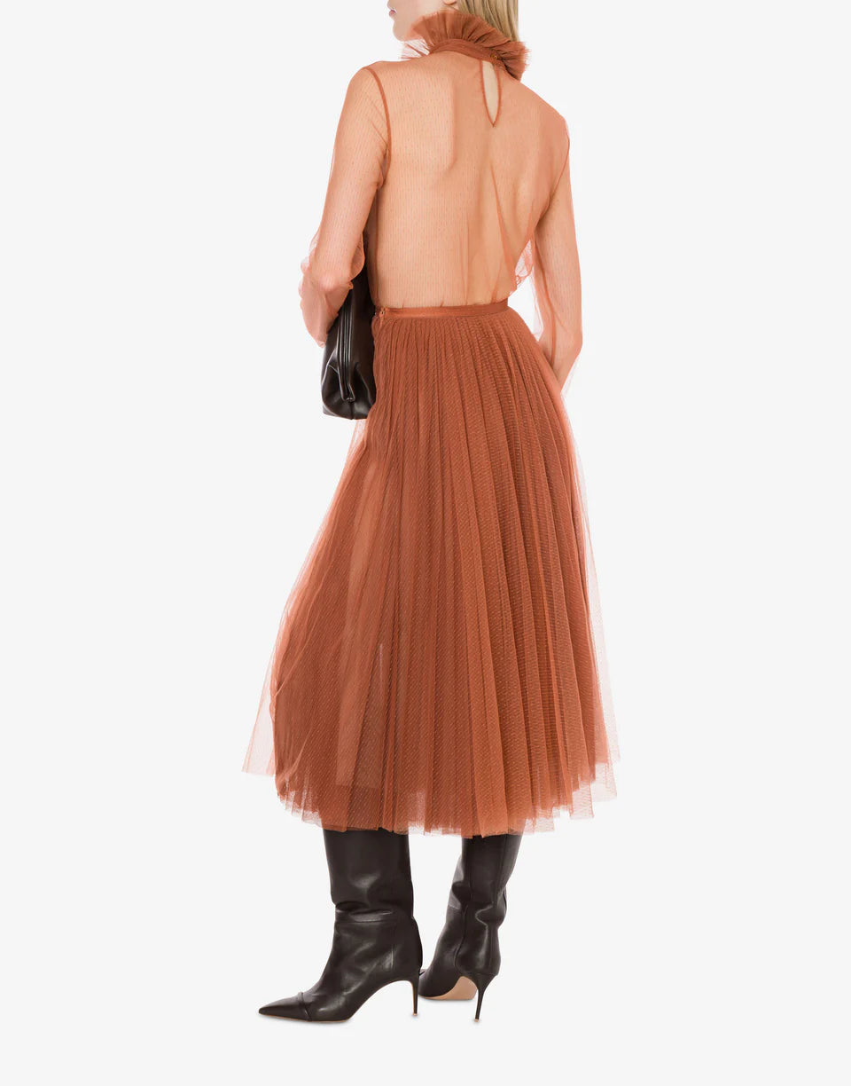 PHY-A0202 BLACK TULLE BLOUSE