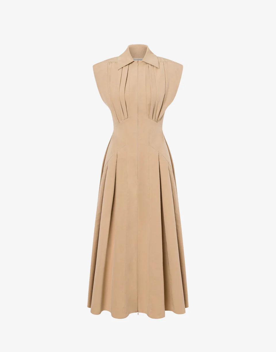 PHY-A0413 BEIGE SLEEVELESS DRESS