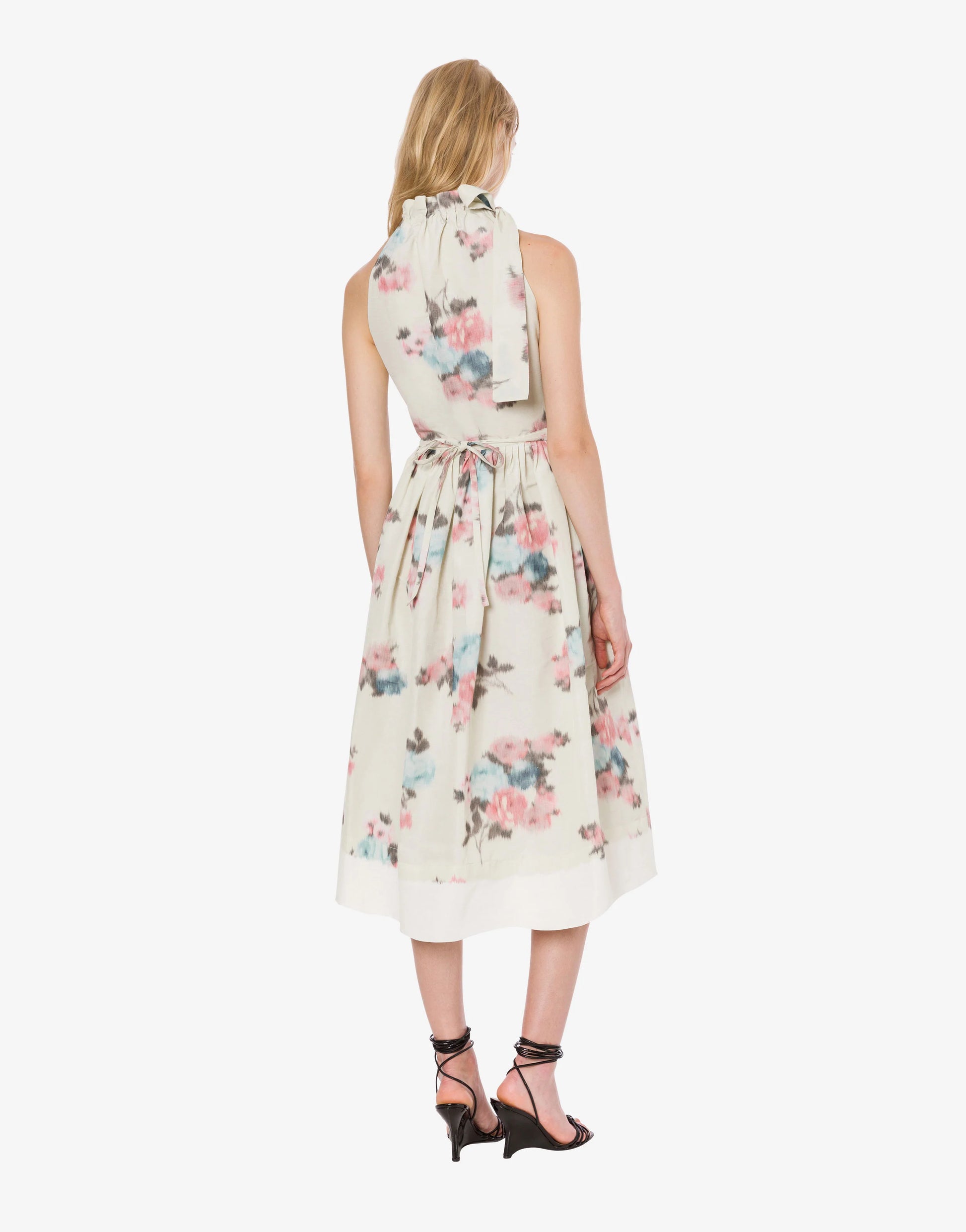 PHY-A0442 CREAM FLORAL PRINT DRESS