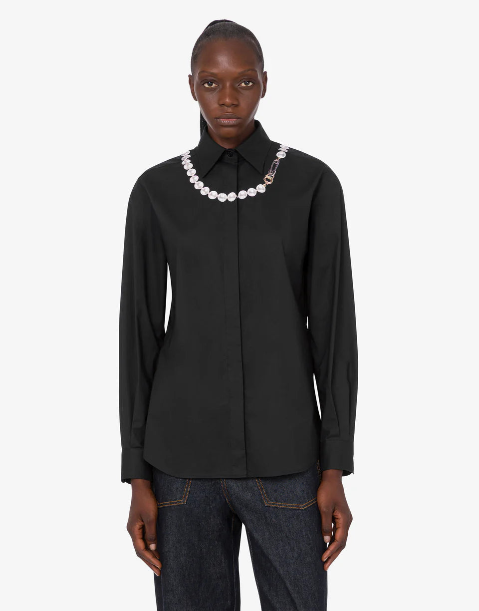 MSC-V0217 BLACK CHAIN DESIGN BLOUSE
