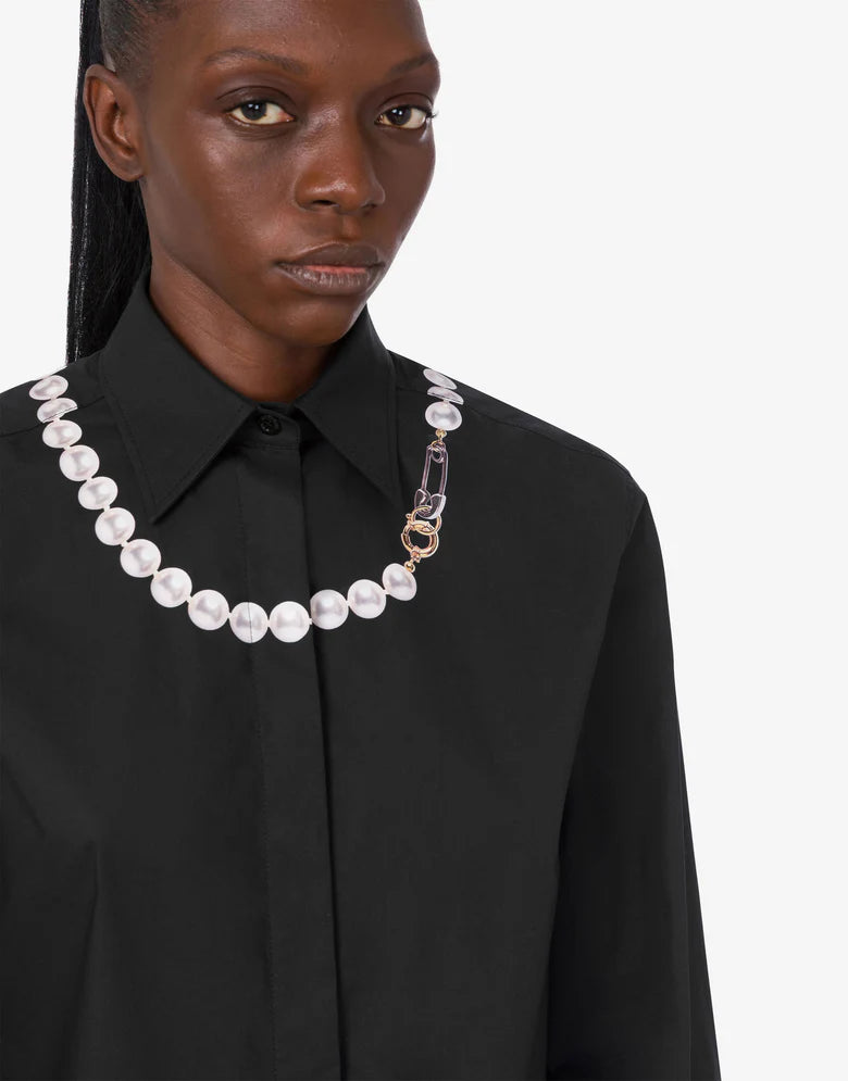 MSC-V0217 BLACK CHAIN DESIGN BLOUSE