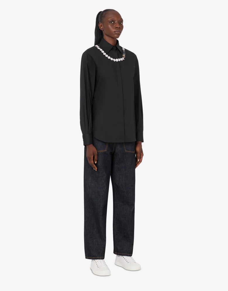 MSC-V0217 BLACK CHAIN DESIGN BLOUSE