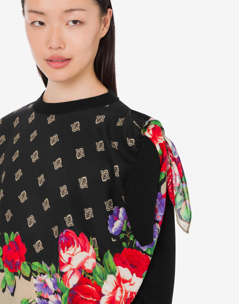 MSC-A0922 BLACK FLORAL PRINT TOP