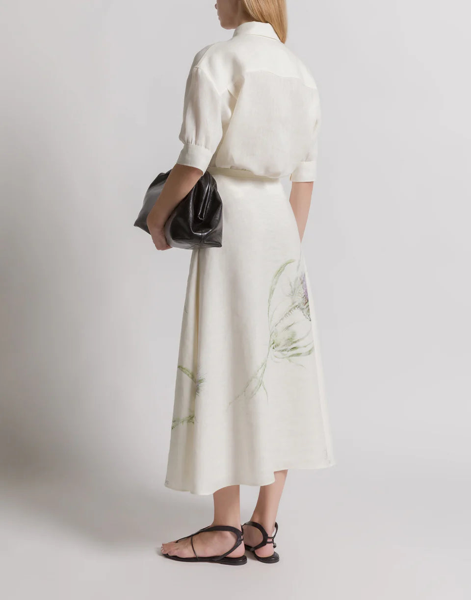 ABF-A0223 BEIGE FLOWER PRINTED BLOUSE