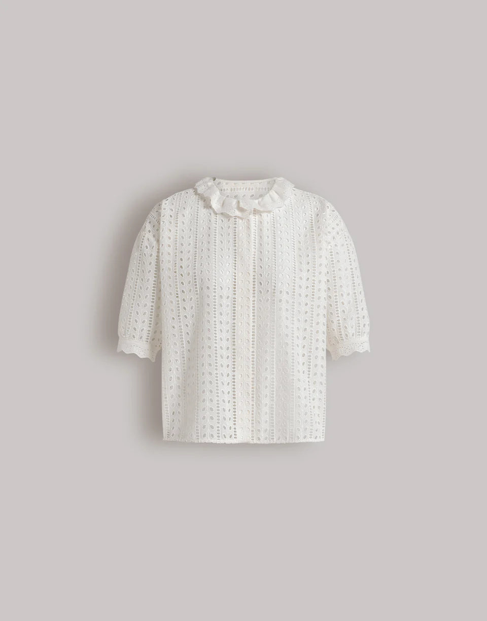 ABF-A0227 IVORY EYELET LACE JACKET