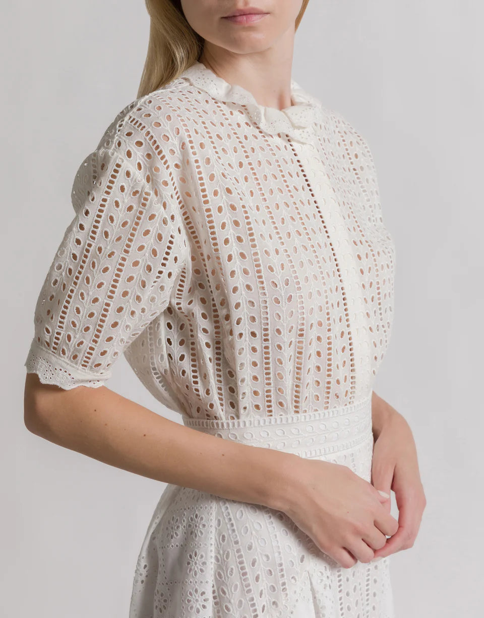 ABF-A0227 IVORY EYELET LACE JACKET