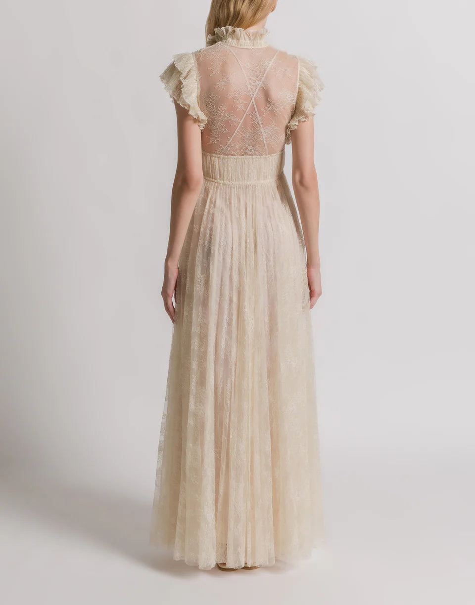 ABF-A0410 IVORY LACE GOWN