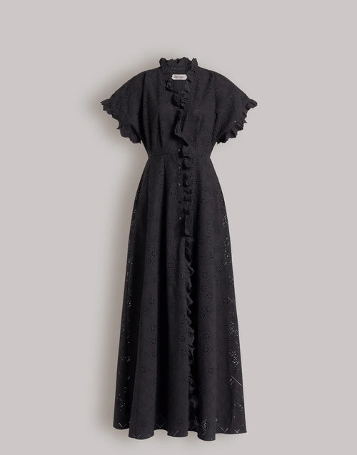 ABF-A0444 BLACK SANGALLO LACE DRESS