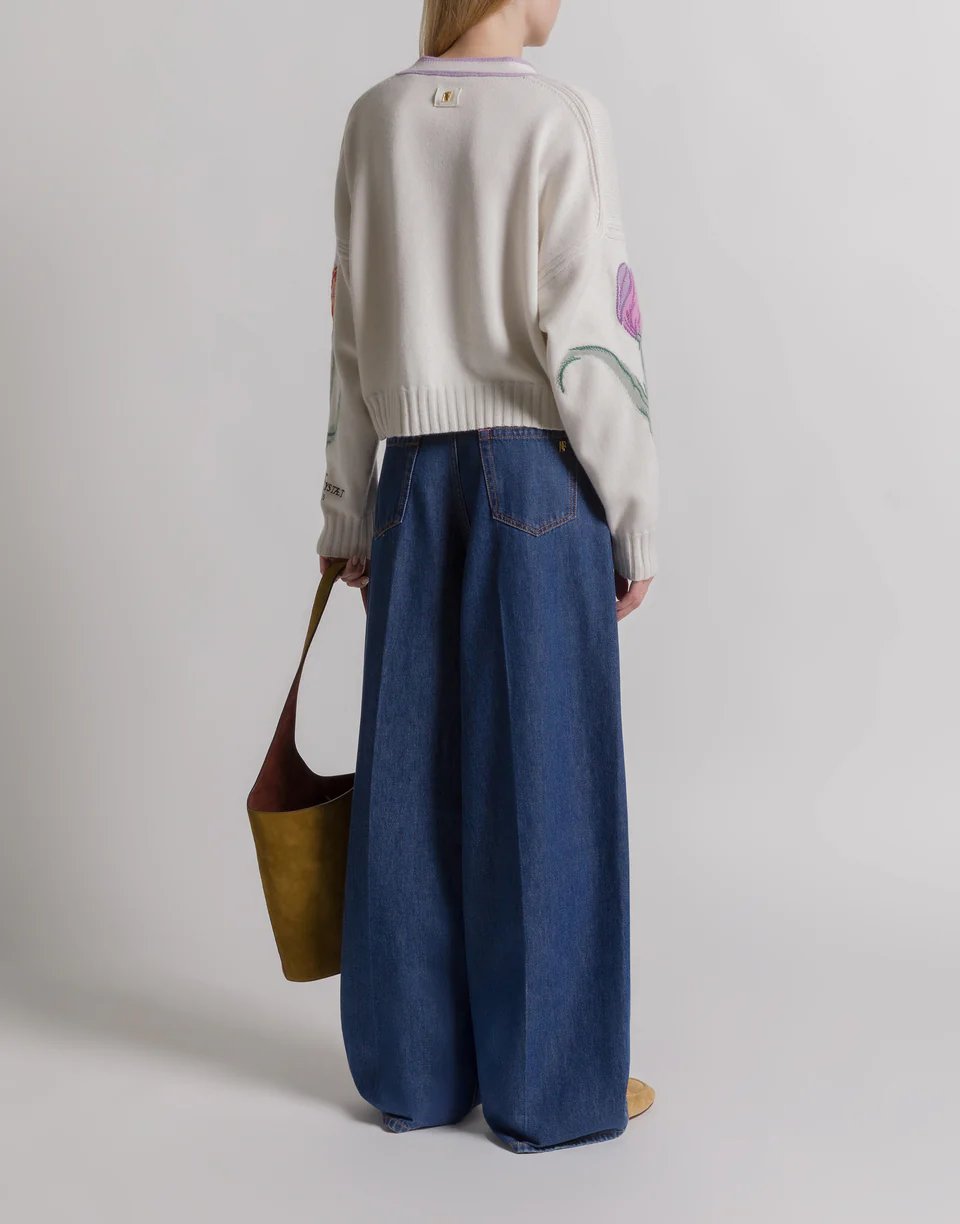 ABF-V0927 IVORY EMBROIDERED CARDIGAN