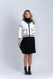 ALZ-J419 BLACK&IVORY CARDIGAN