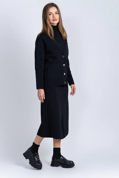 ALZ-J421 BLACK&COCOA CARDIGAN