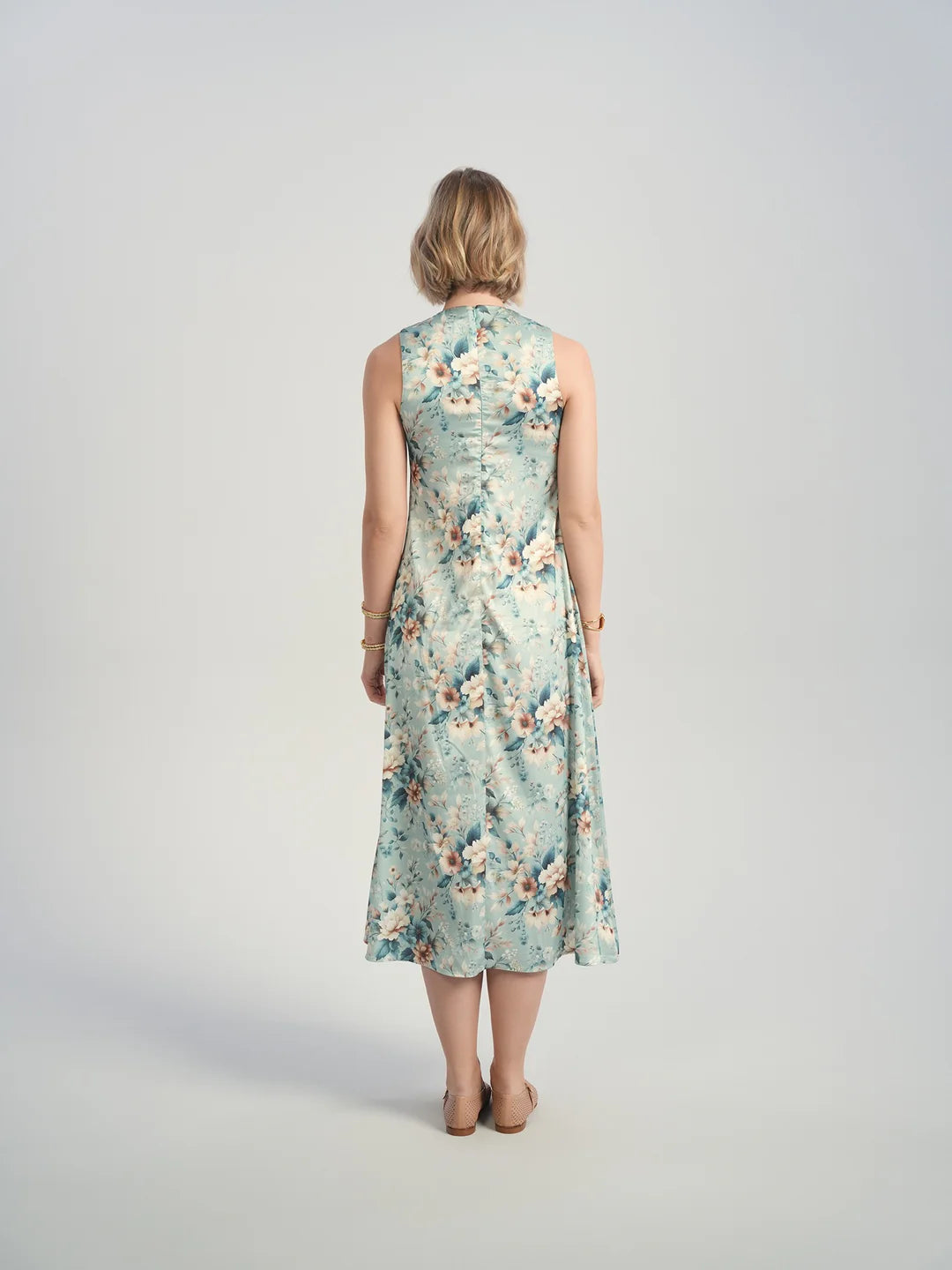 ALZ-D875 BLUE FLORAL SLIP DRESS