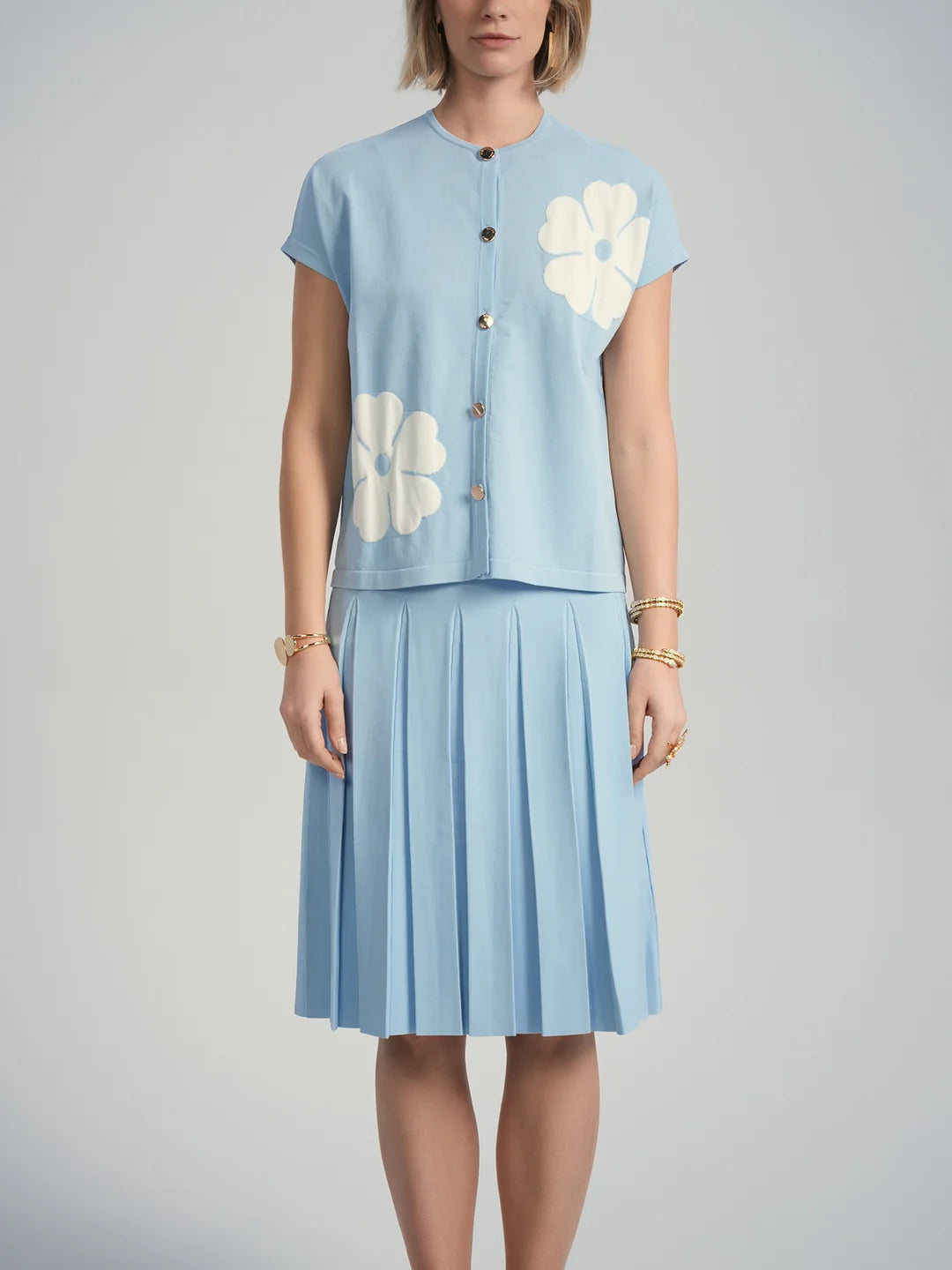 ALZ-T516 BLUE PAIGE FLOWER CARDIGAN